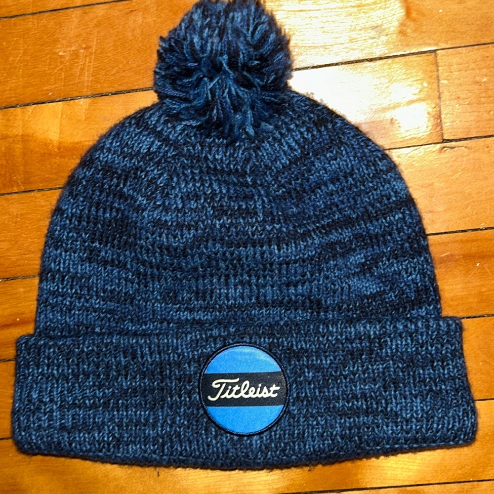 Blue titleist beanie